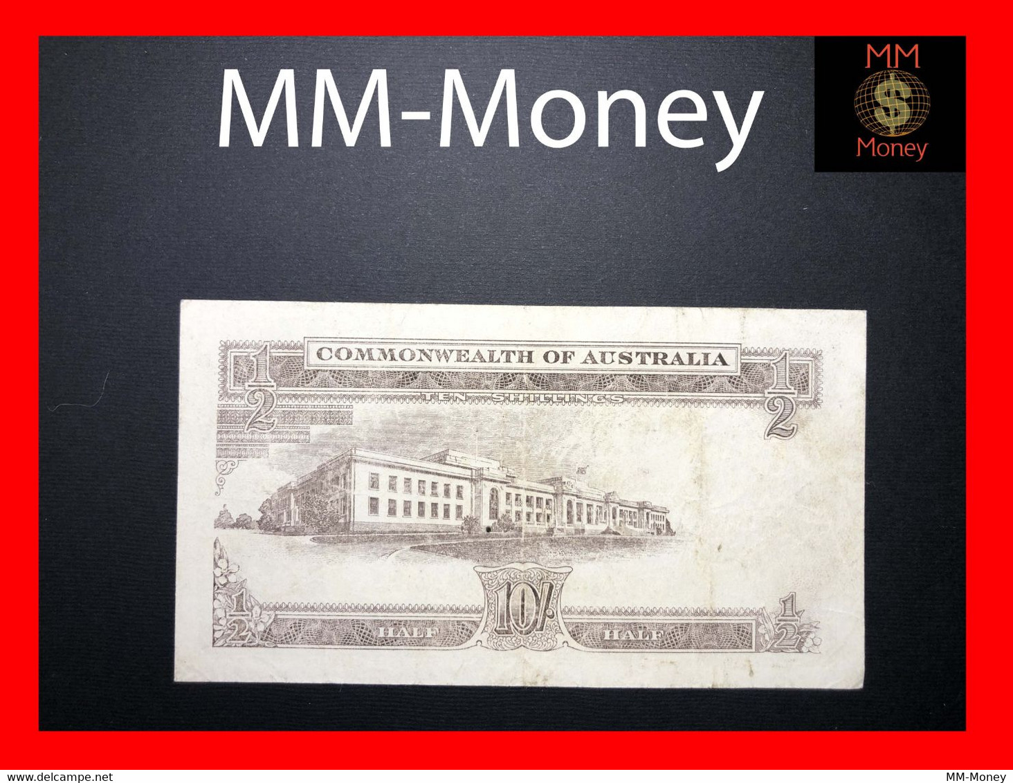 AUSTRALIA 10 Shillings 1954 "Commonwealth"  P. 29   "scarce"   Fine      [MM-Money] - 1953-60