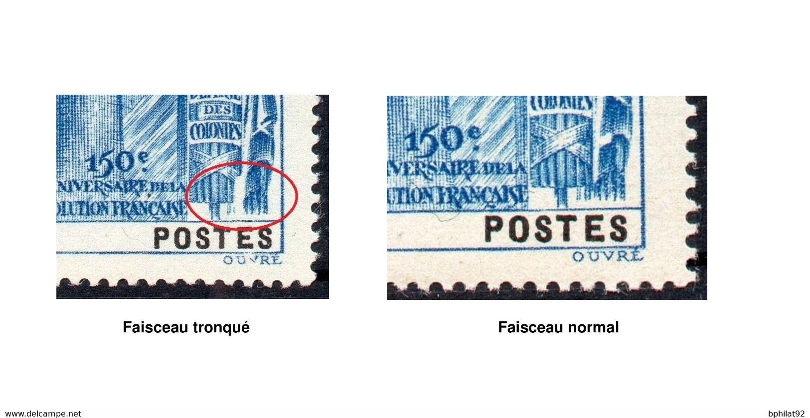 !!! PRIX FIXE : DAHOMEY, SERIE BASTILLE N°115/119 NEUVE ** 4 VALEURS VARIETE FAISCEAU TRONQUE - Unused Stamps