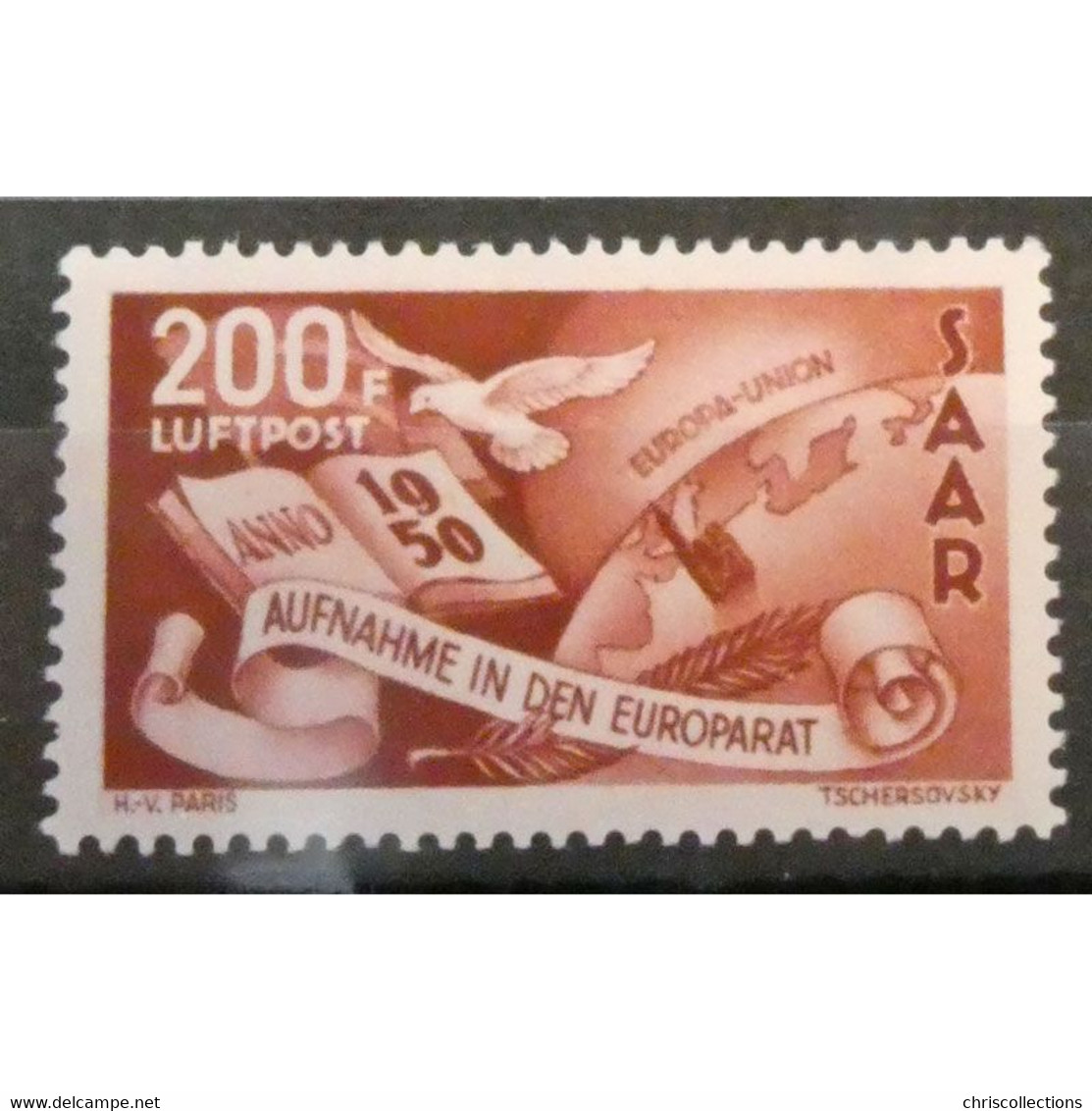 Sarre, Poste Aérienne, N° 13 N** Cote 230€ - Airmail