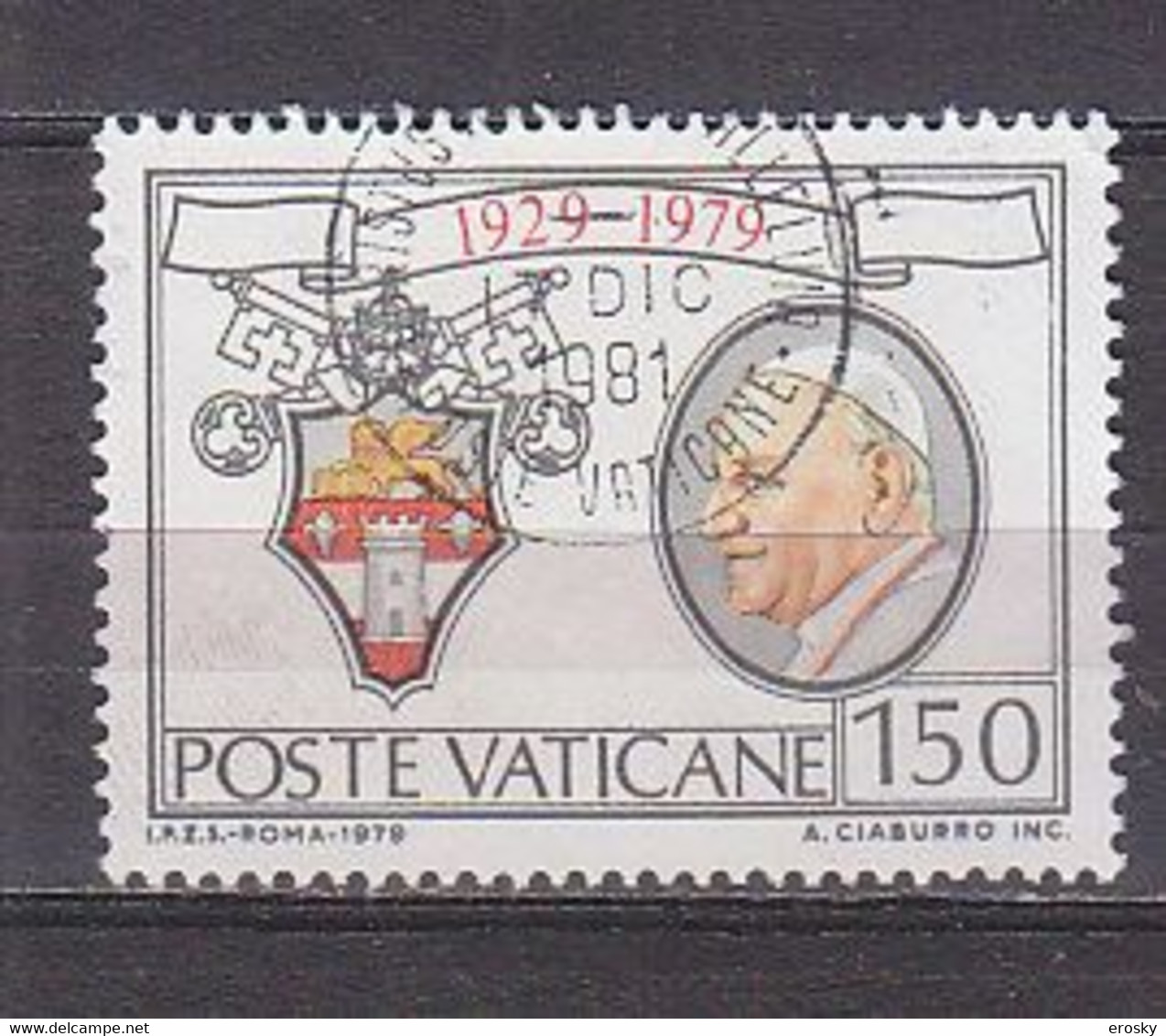 Z1898 - VATICANO SASSONE N°663 - VATICAN Yv N°681 - Usati