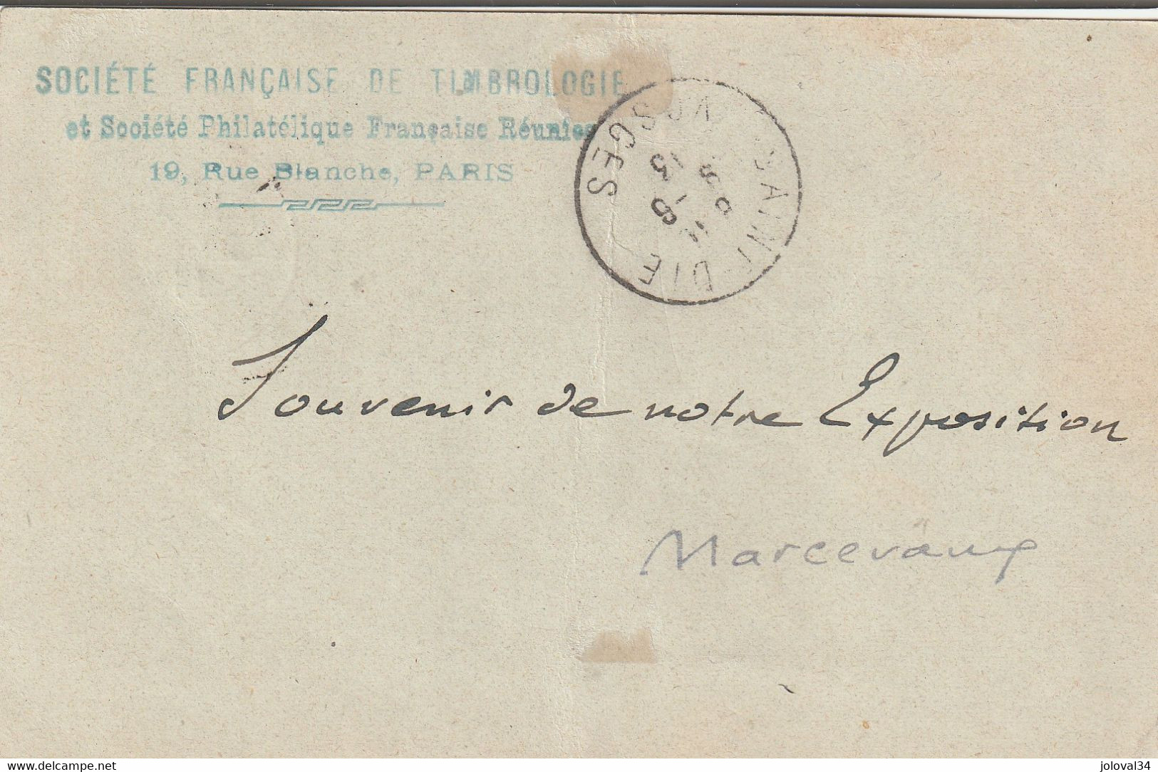 Pseudo Entier Poincaré  ( Violet ) Exposition Philatélique Paris 1913 Avec  Timbre Yvert 137 Semeuse Voir Verso - Pseudo-entiers Privés