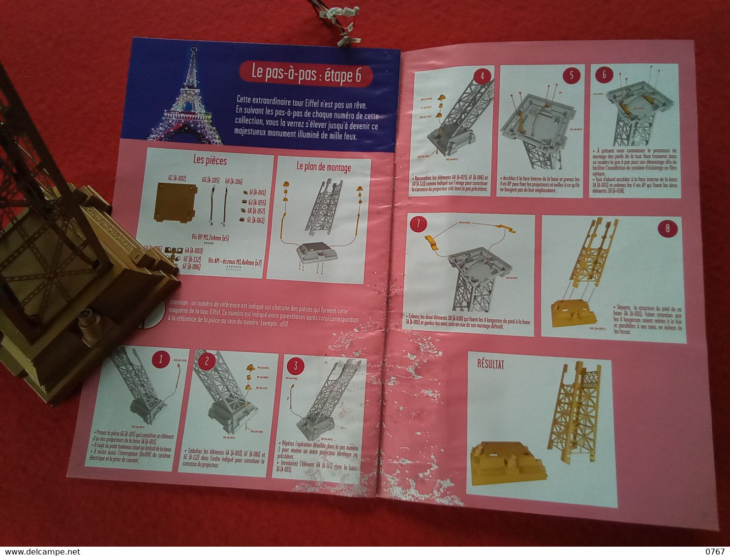 " Je Construis La Tour Eiffel " Numéro 6 /100 Plus Pieces De La Maquette 1,20m Metal Lumineuse (bazarcollect28) - Non Classificati