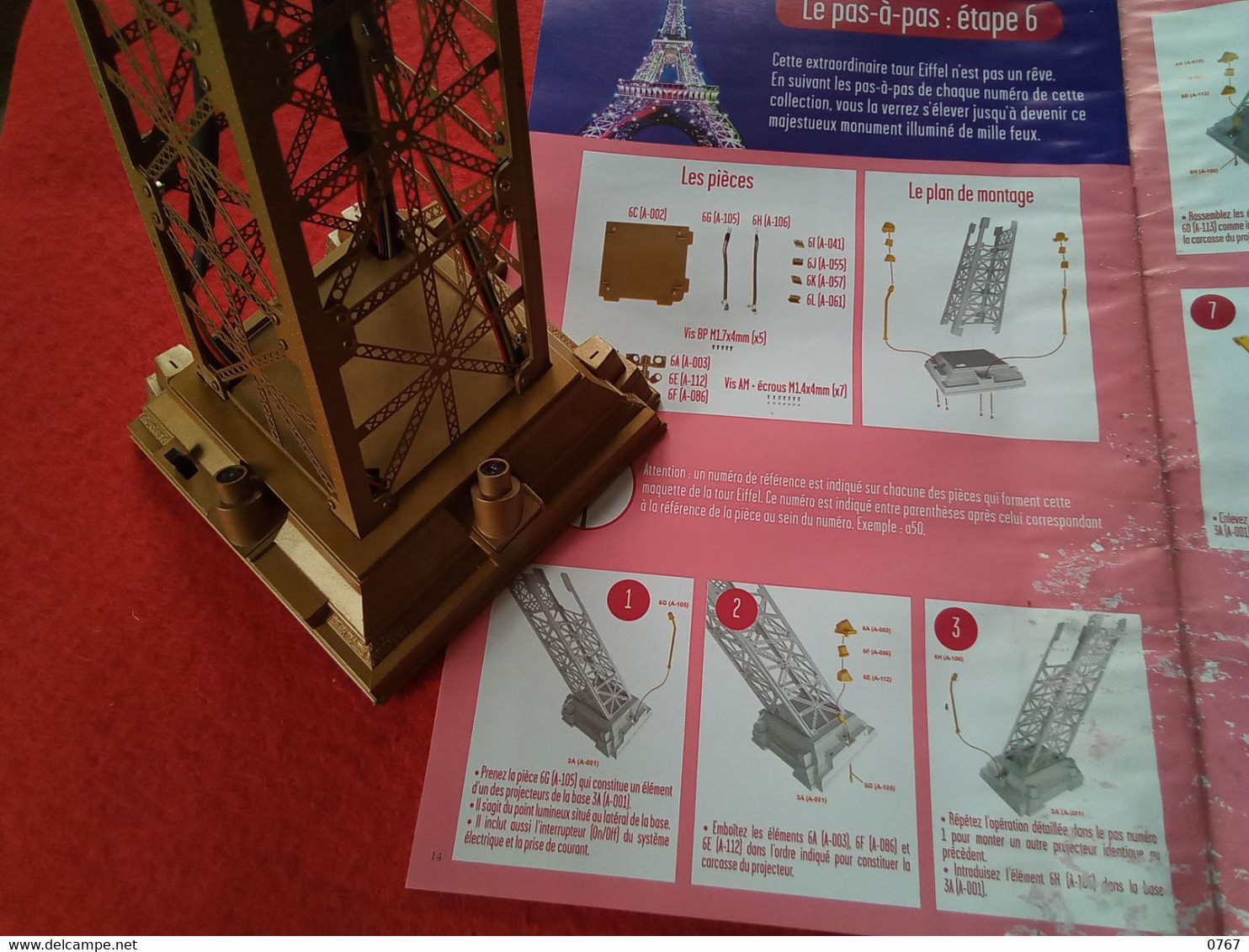 " Je Construis La Tour Eiffel " Numéro 6 /100 Plus Pieces De La Maquette 1,20m Metal Lumineuse (bazarcollect28) - Zonder Classificatie