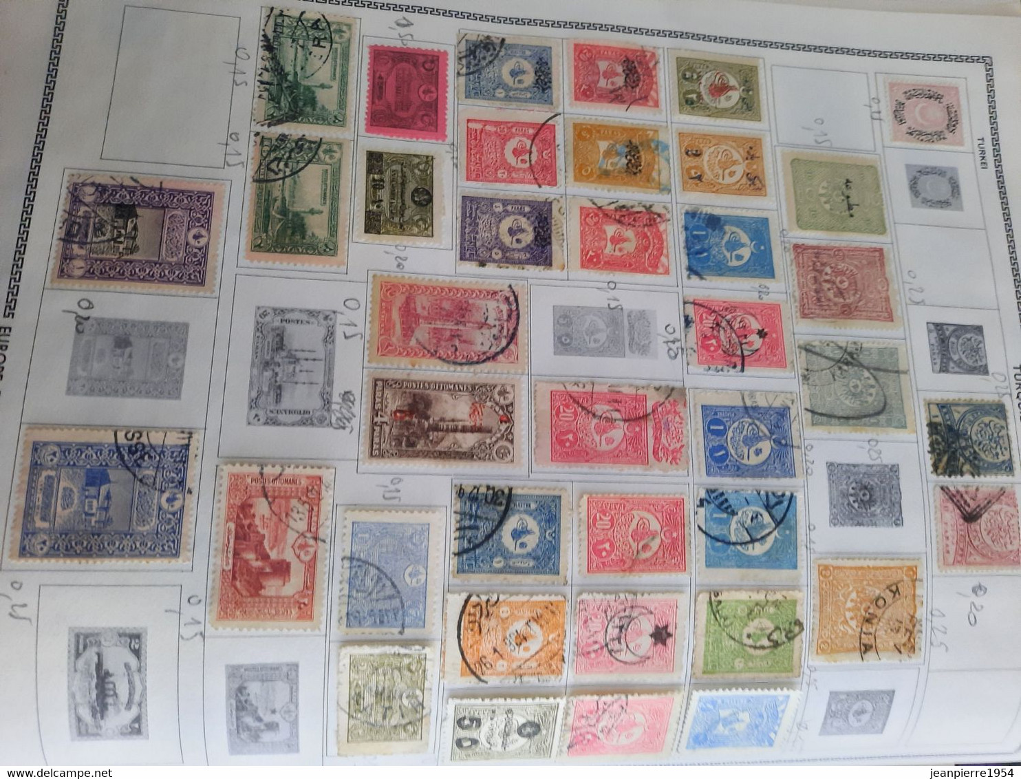 album de timbres du monde obliteres sur feuille avec des timbres des colonies française