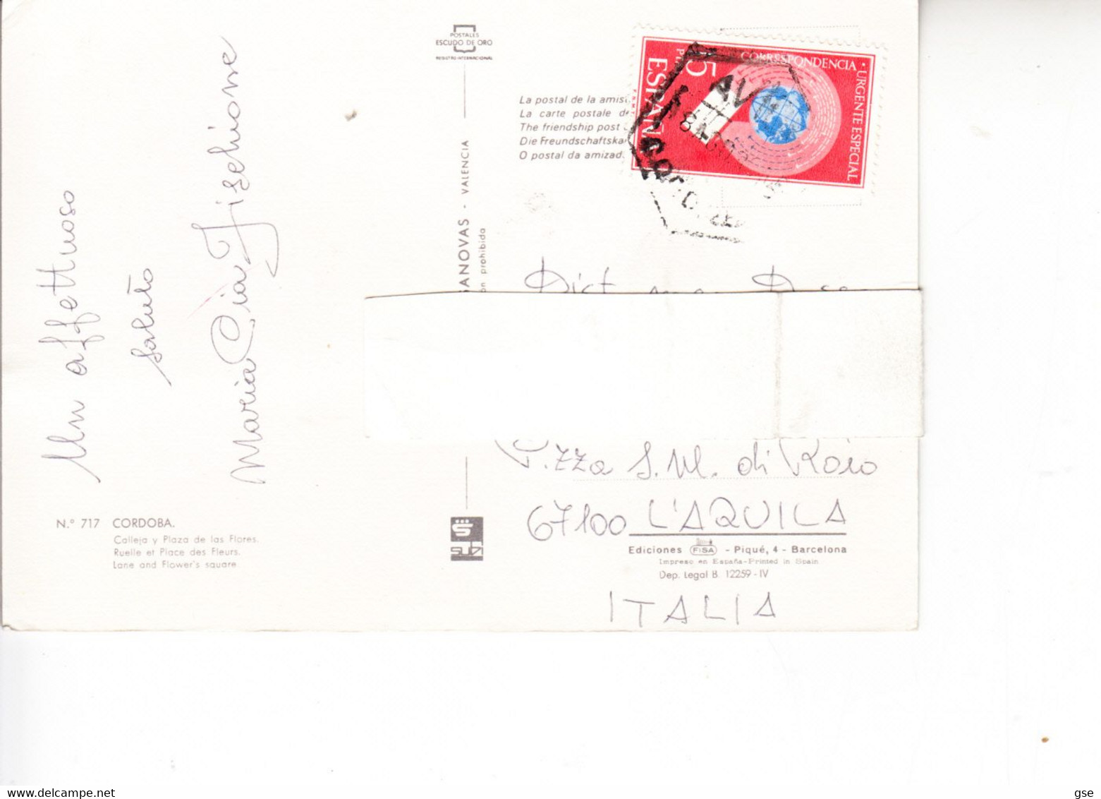 SPAGNA - Urgente - Special Su Cartolina -.- - Dienst