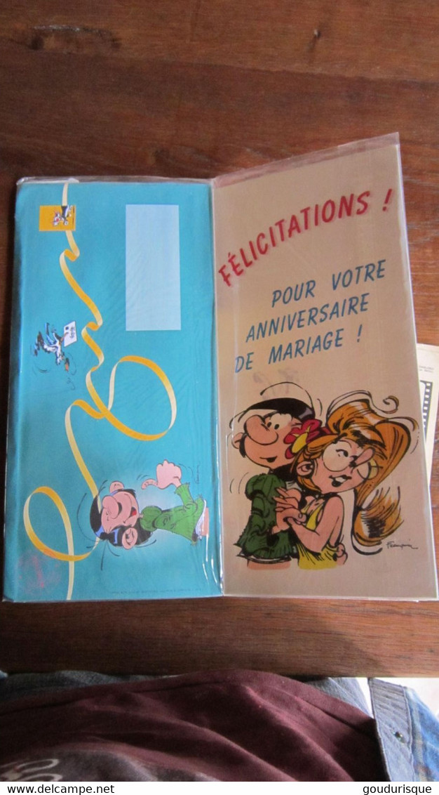 GRANDE CARTE POSTALE   GASTON AVEC ENVELOPPE  FELICITATION POUR VOTRE ANNIVERSAIRE DE MARIAGE - Gaston