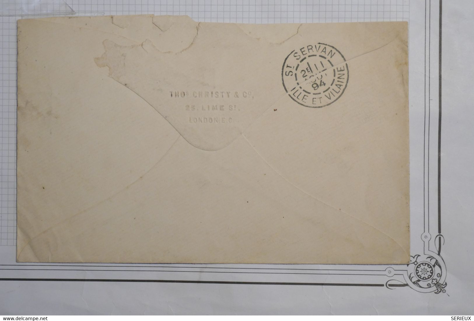AY2 ENGLAND  BELLE LETTRE  1894  A  ST SERVAN  FRANCE +++ PAIRE  ++ AFFRANCH.  PLAISANT - Covers & Documents