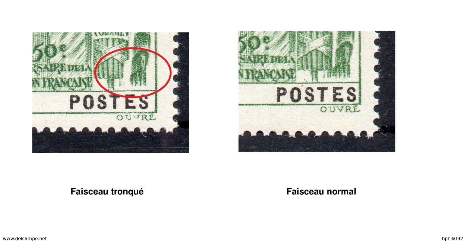 !!! PRIX FIXE : CAMEROUN, SERIE BASTILLE N°192/196 NEUVE ** N°192 VARIETE FAISCEAU TRONQUE - Ungebraucht