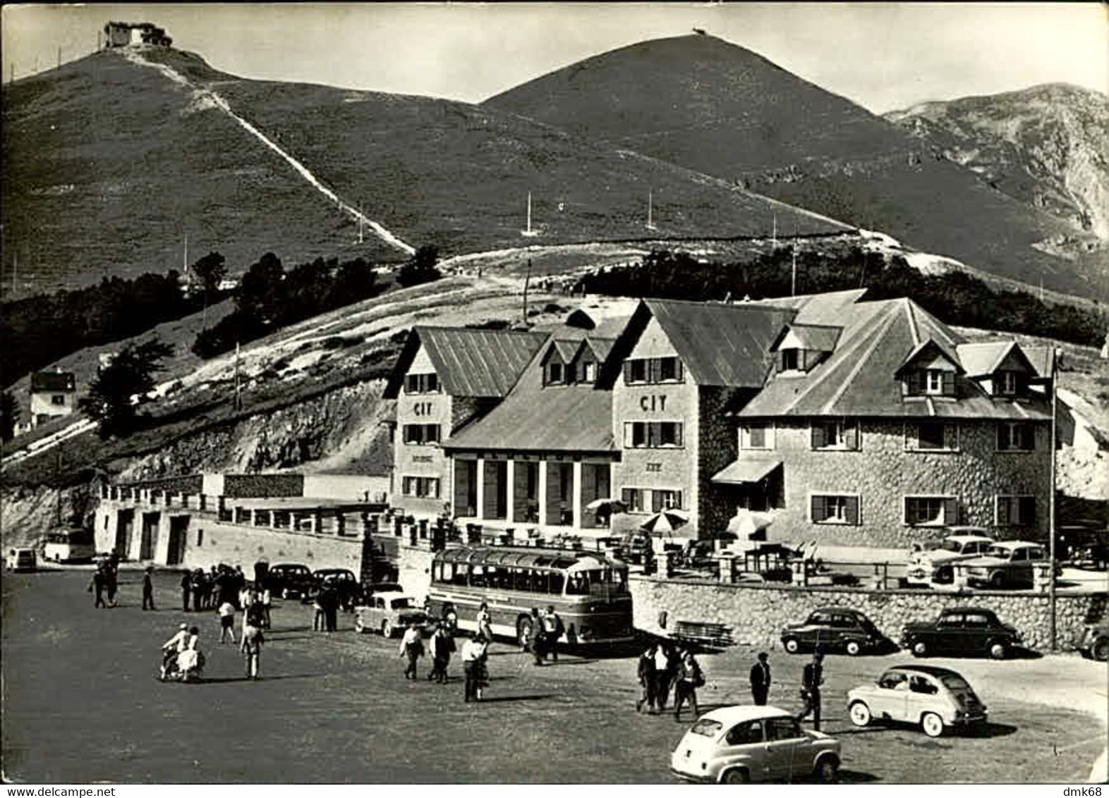 TERMINILLO ( RIETI ) PIAZZALE CAMPOFOROGNA E ALBERGO C.I.T. - EDIZIONE DE ANGELIS - SPEDITA 1961 (10671) - Rieti