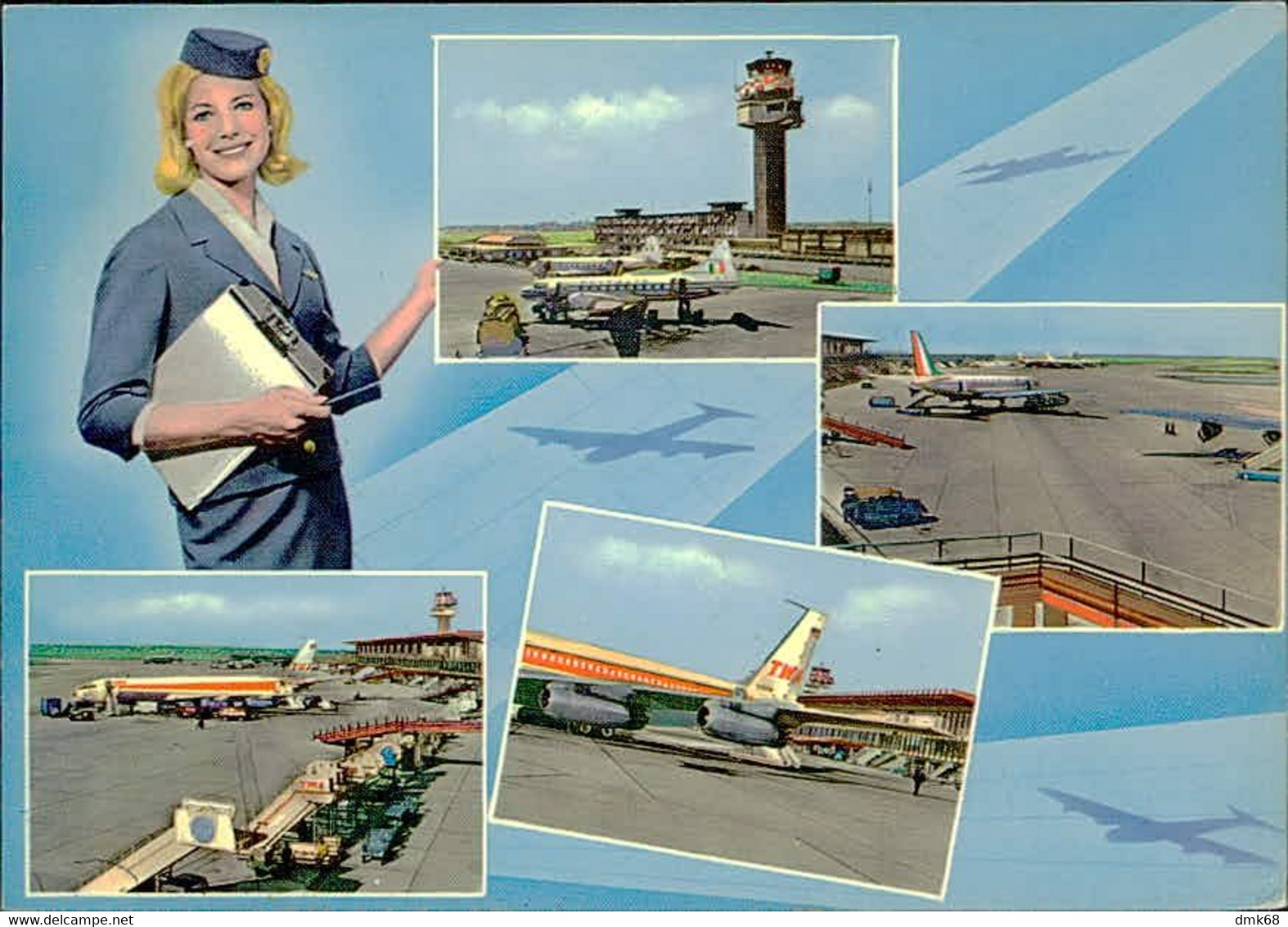 FIUMICINO - AIRPORT / AEROPORTO INTERNAZIONALE LEONARDO DA VINCI - ALITALIA + TWA - SPEDITA 1970 (10696) - Fiumicino