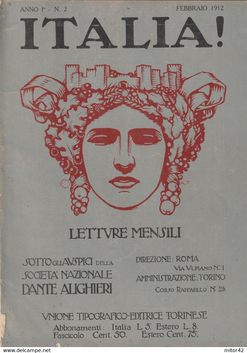 36-sc3-"Italia"-1912-Letture Mensili-Unione Tipografico-editrice-torinese-10 Esemplari Con Date Diverse-vedi Descrizione - Encyclopedias