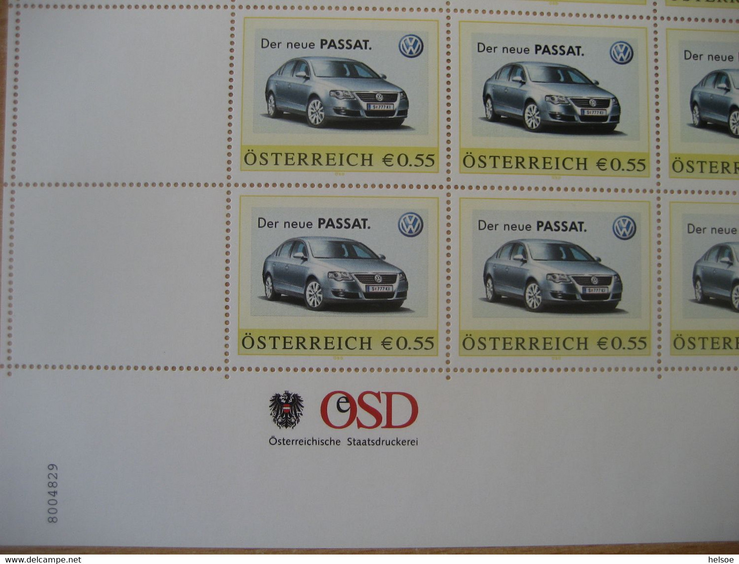 Österreich- Personalisierte Marken Ganzer Bogen Der Neue Passat ** 8004829 - Personalisierte Briefmarken