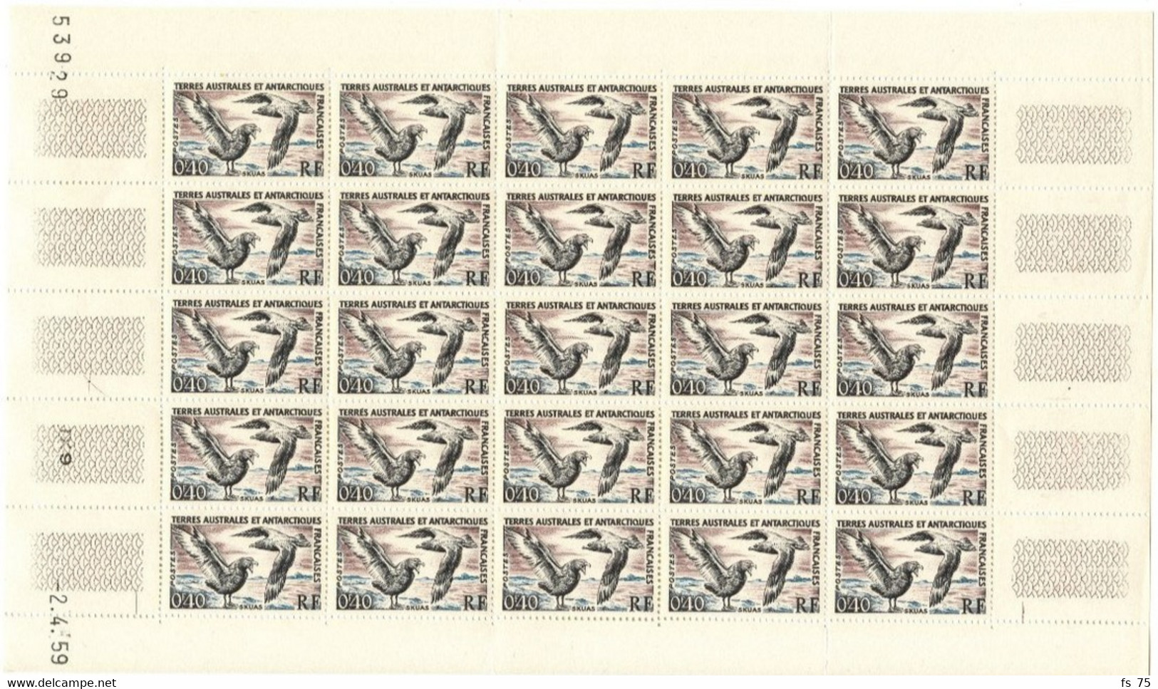 T.A.A.F. 13 - SKUAS - LOT DE 12 FEUILLES COIN DATE - DATES DIFFERENTES ENTRE 1959 A 1962 - Unused Stamps