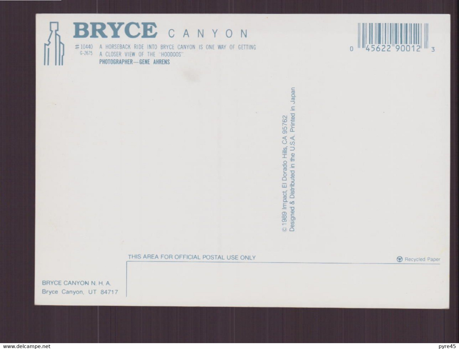ETATS UNIS BRYCE CANYON - Bryce Canyon