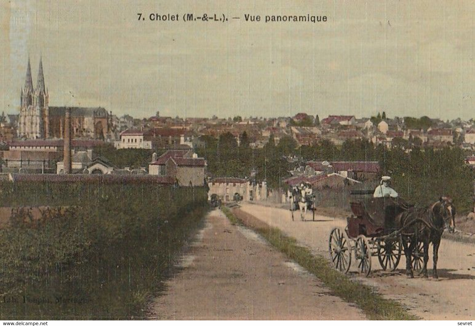 CHOLET. - Vue Panoramique. Belle Carte Toilée - Cholet