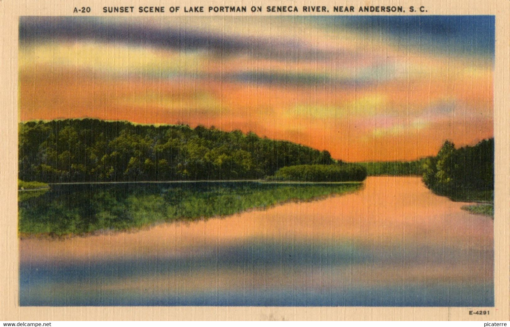 A-20 South Carolina -  Sunset Scene Of Lake Portman On Seneca River - Anderson