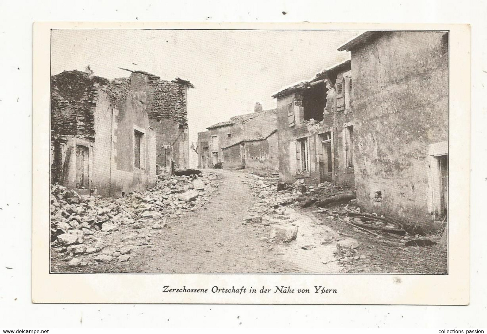 JC, Cp , Belgique , ZERSCHOSSENE ORTSCHAFT IN DER NÄHE VON YPERN ,vierge , Militaria - Ieper