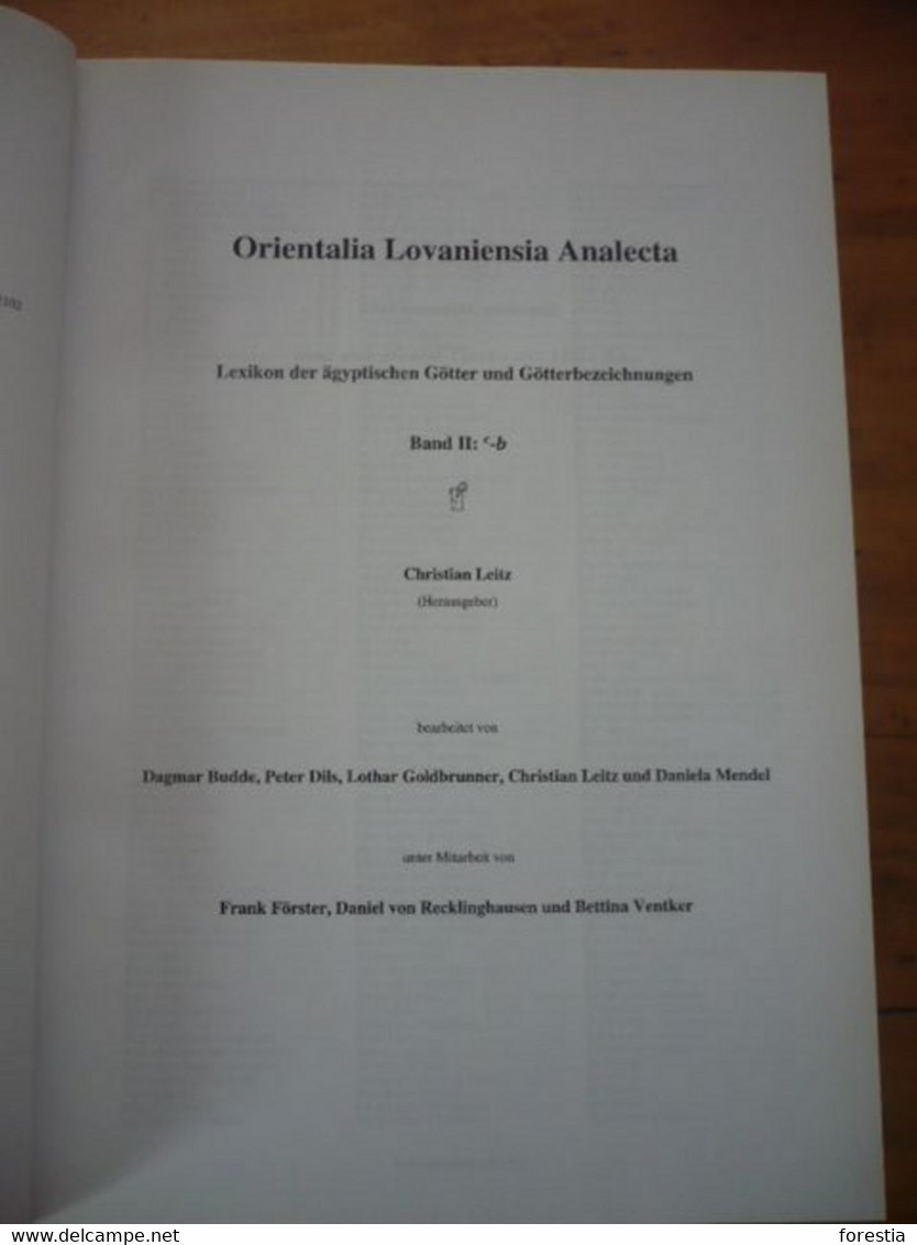 Lexikon Der Agyptischen Gotter Und Gotterbezeichnungen - Band II - Archäologie