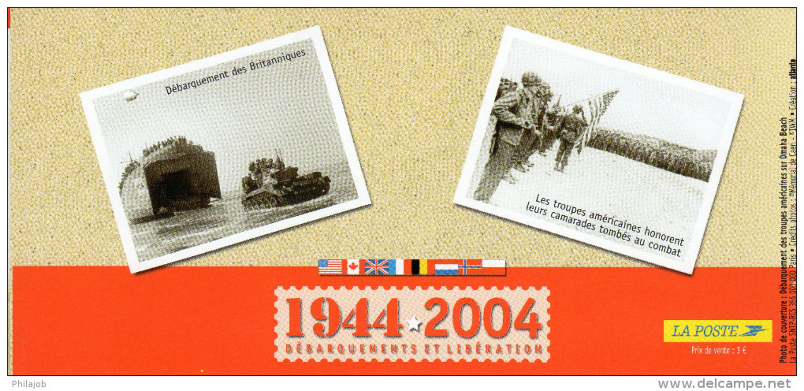 &#9989;" LIBERATION : LES PLAGES DU DEBARQUEMENT / DE GAULLE " Sur Souvenir Philatélique 1er Jour De 2004  N°YT 3675 FDC - WW2