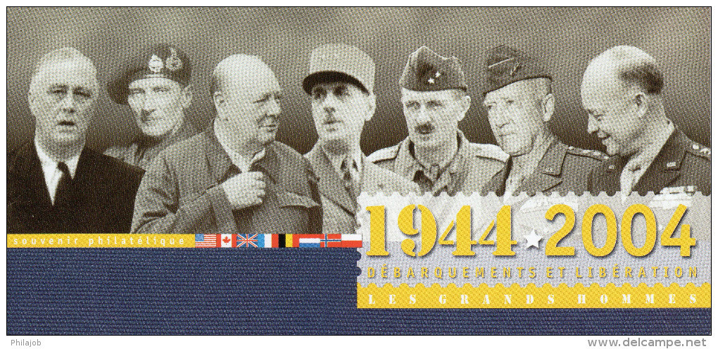 &#9989; " GRANDS HOMMES DE LA LIBERATION : DE GAULLE ..." Sur Souvenir Philatélique 1er Jour De 2004 N°YT 3675 FDC - WW2