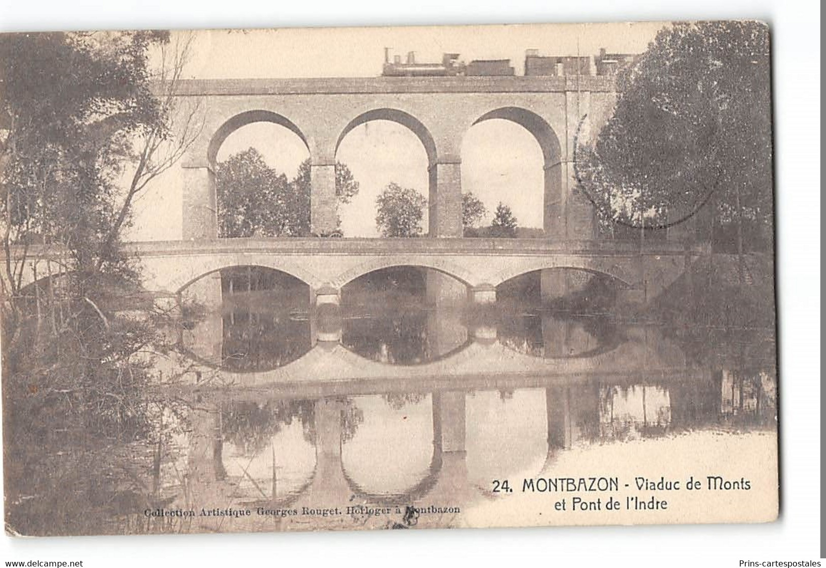 CPA 37 Montbazon Viaduc De Monts Et Pont De L'Indre Train - Montbazon