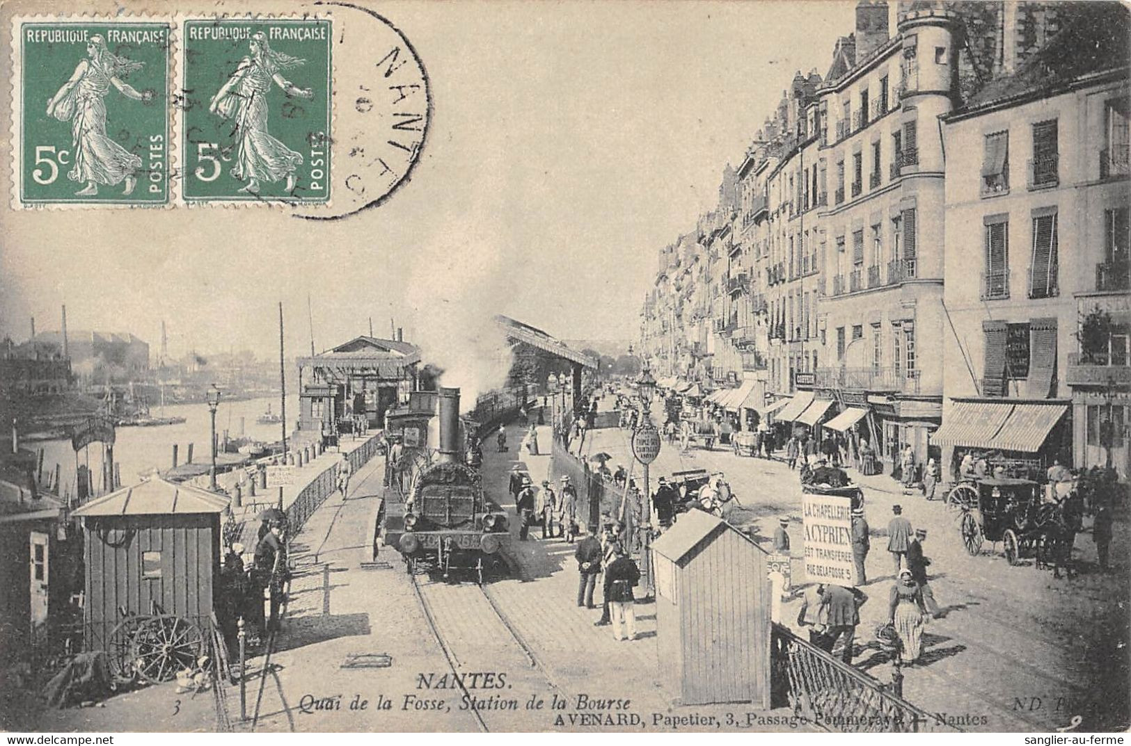 CPA 44 NANTES QUAI DE LA FOSSE STATION DE LA BOURSE (TRAIN - Sonstige & Ohne Zuordnung