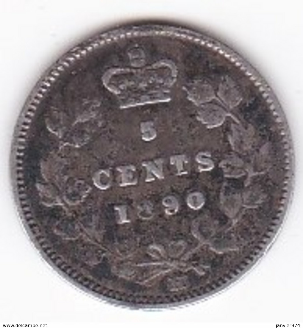 Canada 5 Cents 1890 H , Victoria , En Argent , KM# 2 - Canada