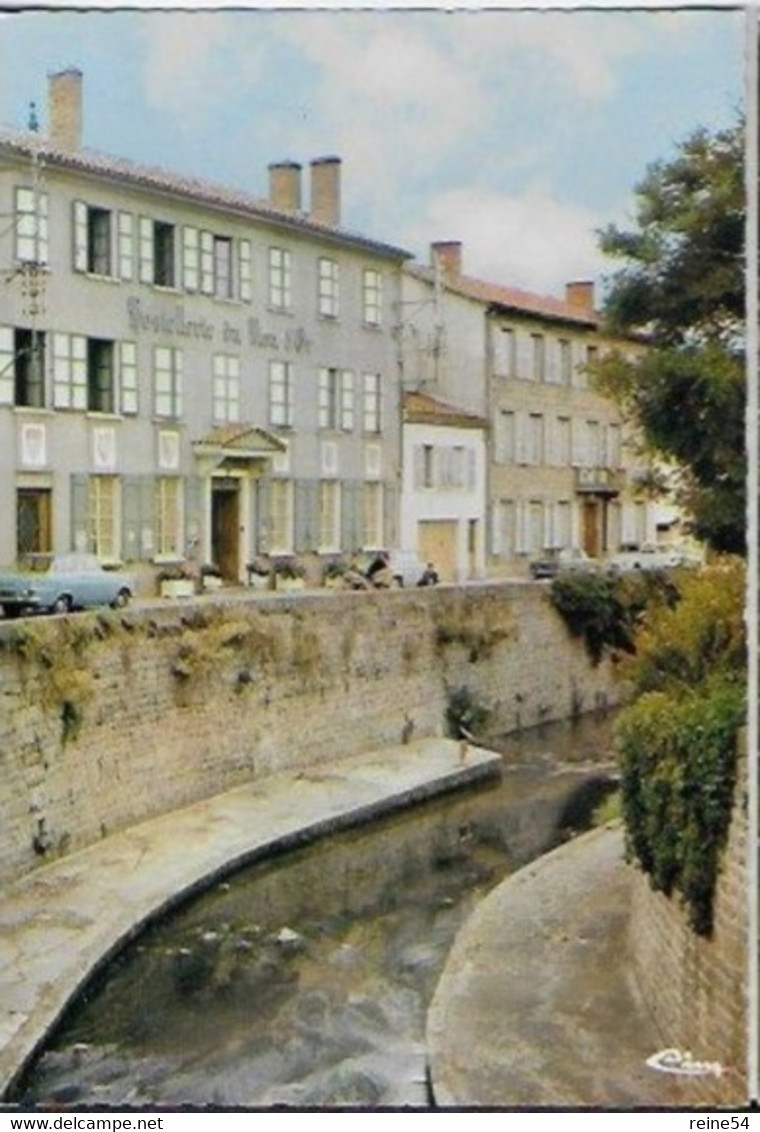 42 - MONTBRISON - Quai De Vizesy Et Hostellerie Du Lion D'Or- A CL. 92- Combier Imprimeur MACON- CIM (vieilles Voitures) - Montbrison