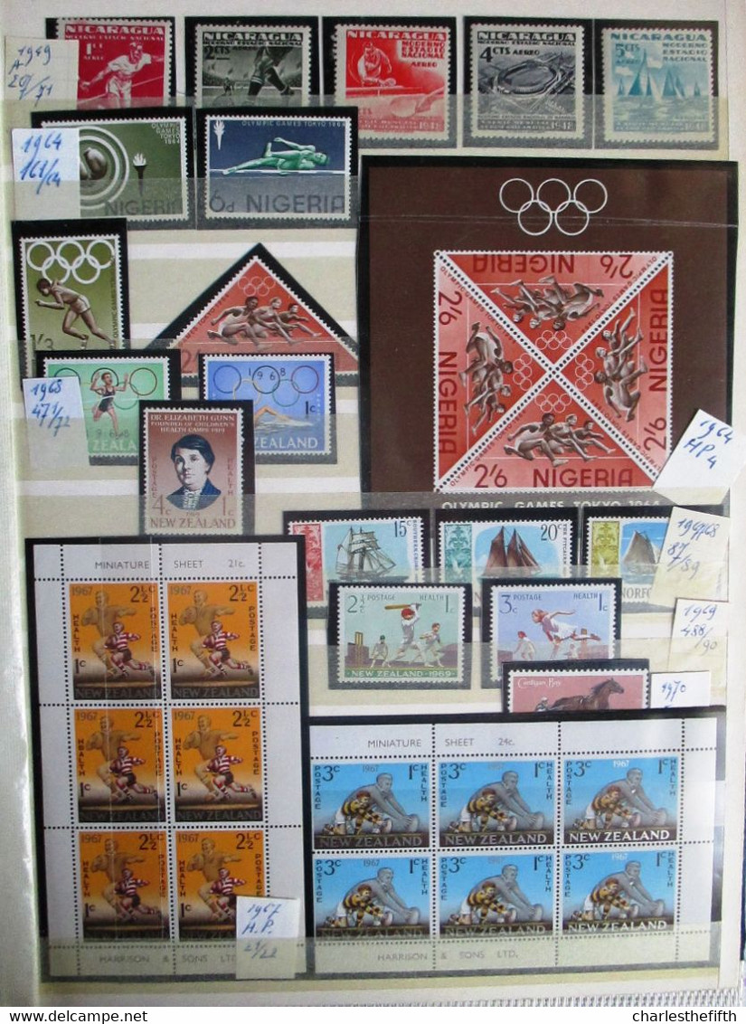 WORLD 1952/1976 - SUPERB LOT OF MINT STAMPS * OLYMPIC GAMES AND SPORT OF DIFFERENT COUNTRIES * 535 STAMPS - 25 BLOCS !! - Andere & Zonder Classificatie