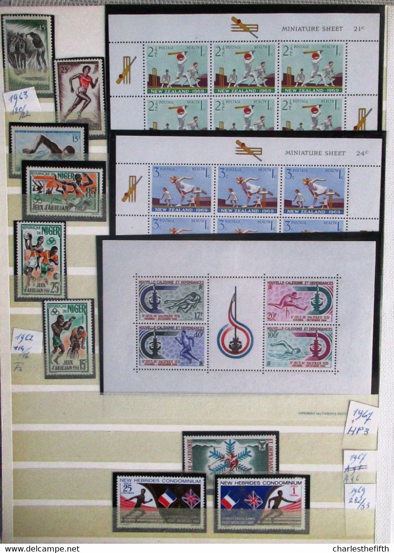 WORLD 1952/1976 - SUPERB LOT OF MINT STAMPS * OLYMPIC GAMES AND SPORT OF DIFFERENT COUNTRIES * 535 STAMPS - 25 BLOCS !!