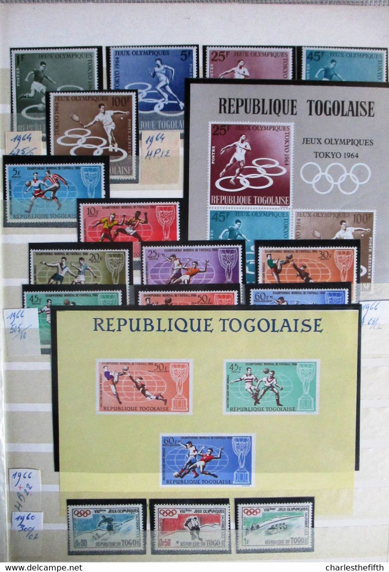 WORLD 1952/1976 - SUPERB LOT OF MINT STAMPS * OLYMPIC GAMES AND SPORT OF DIFFERENT COUNTRIES * 535 STAMPS - 25 BLOCS !!