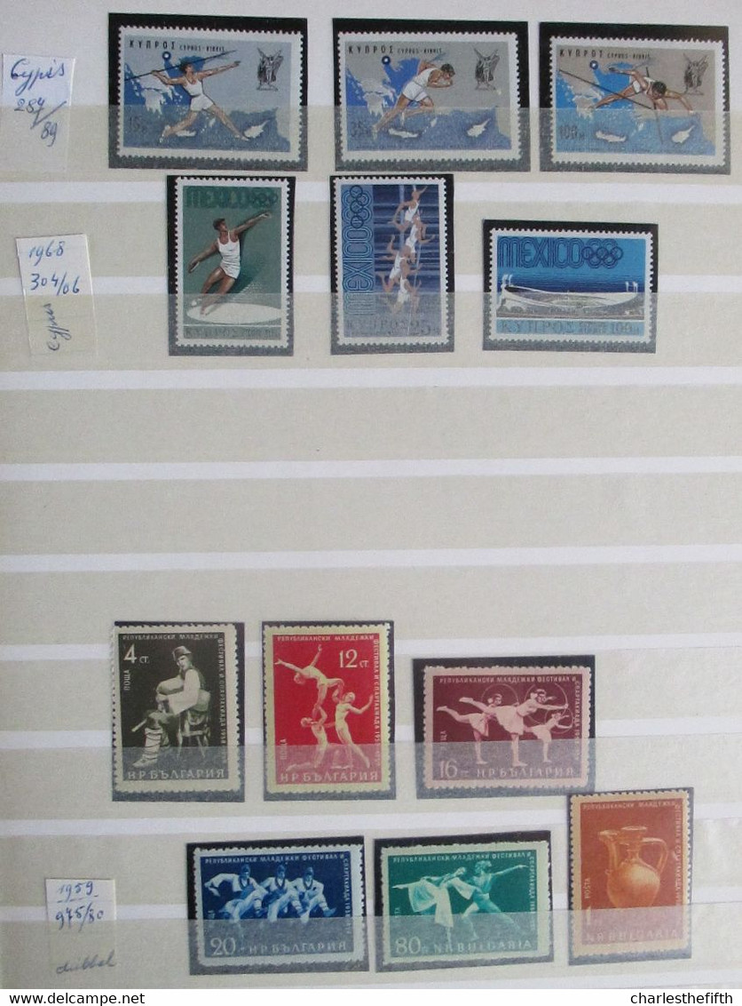 WORLD 1952/1976 - SUPERB LOT OF MINT STAMPS * OLYMPIC GAMES AND SPORT OF DIFFERENT COUNTRIES * 535 STAMPS - 25 BLOCS !!