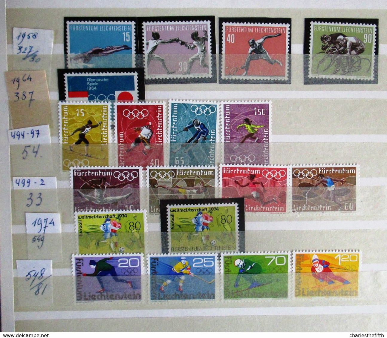 WORLD 1952/1976 - SUPERB LOT OF MINT STAMPS * OLYMPIC GAMES AND SPORT OF DIFFERENT COUNTRIES * 535 STAMPS - 25 BLOCS !!