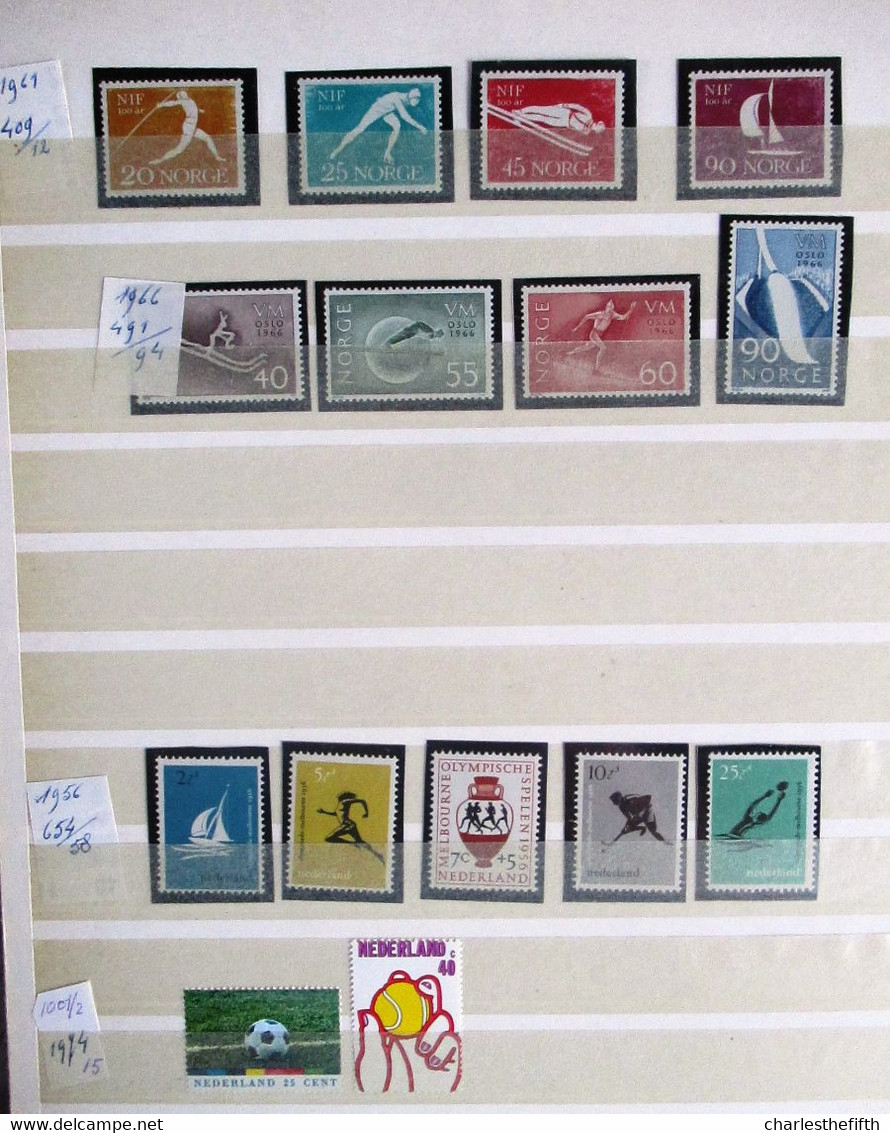 WORLD 1952/1976 - SUPERB LOT OF MINT STAMPS * OLYMPIC GAMES AND SPORT OF DIFFERENT COUNTRIES * 535 STAMPS - 25 BLOCS !!