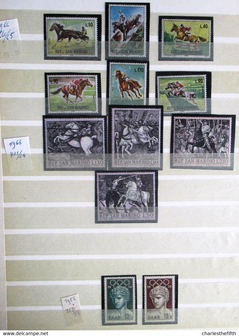 WORLD 1952/1976 - SUPERB LOT OF MINT STAMPS * OLYMPIC GAMES AND SPORT OF DIFFERENT COUNTRIES * 535 STAMPS - 25 BLOCS !!