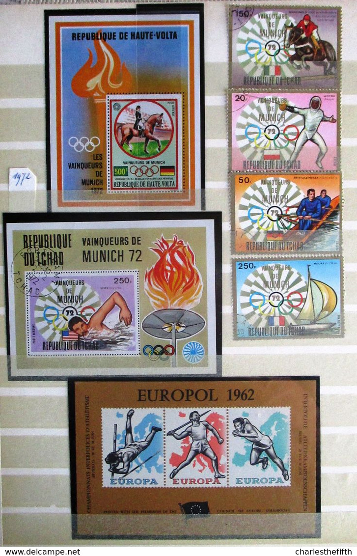 WORLD 1952/1976 - SUPERB LOT OF MINT STAMPS * OLYMPIC GAMES AND SPORT OF DIFFERENT COUNTRIES * 535 STAMPS - 25 BLOCS !!