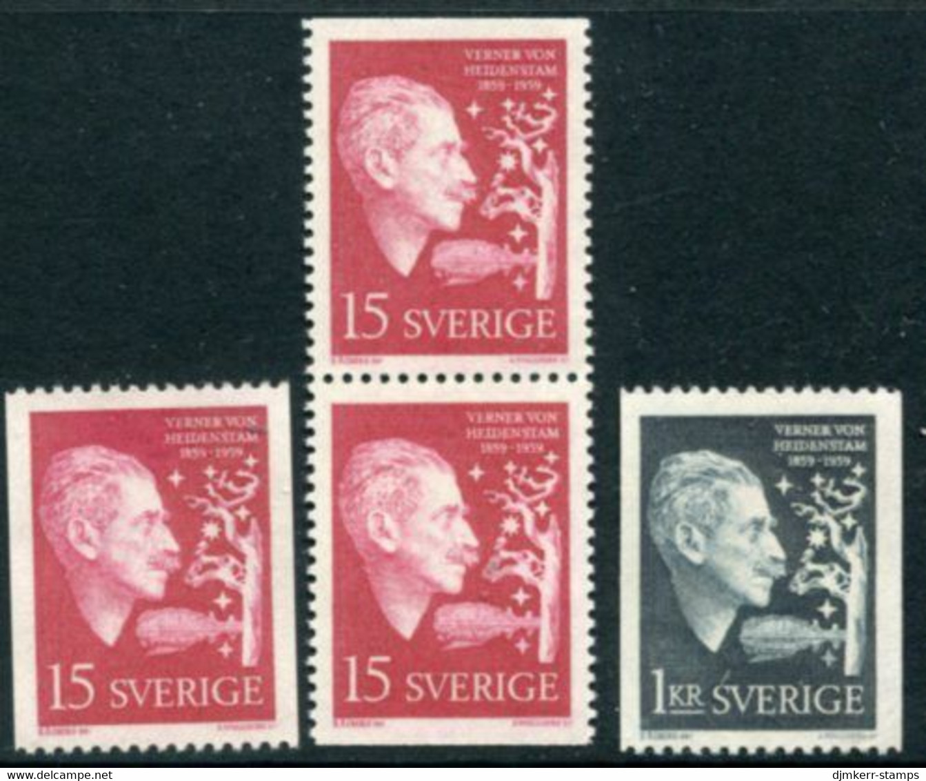 SWEDEN 1959 Heidenstein Birth Centenary MNH / **  Michel 449-50 - Nuevos