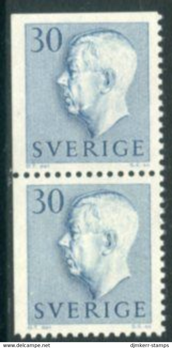 SWEDEN 1957 King Gustav VI Adolf 30 Öre Pair Imperforate At Right MNH / **  Michel 427 Elo/Dl - Ongebruikt