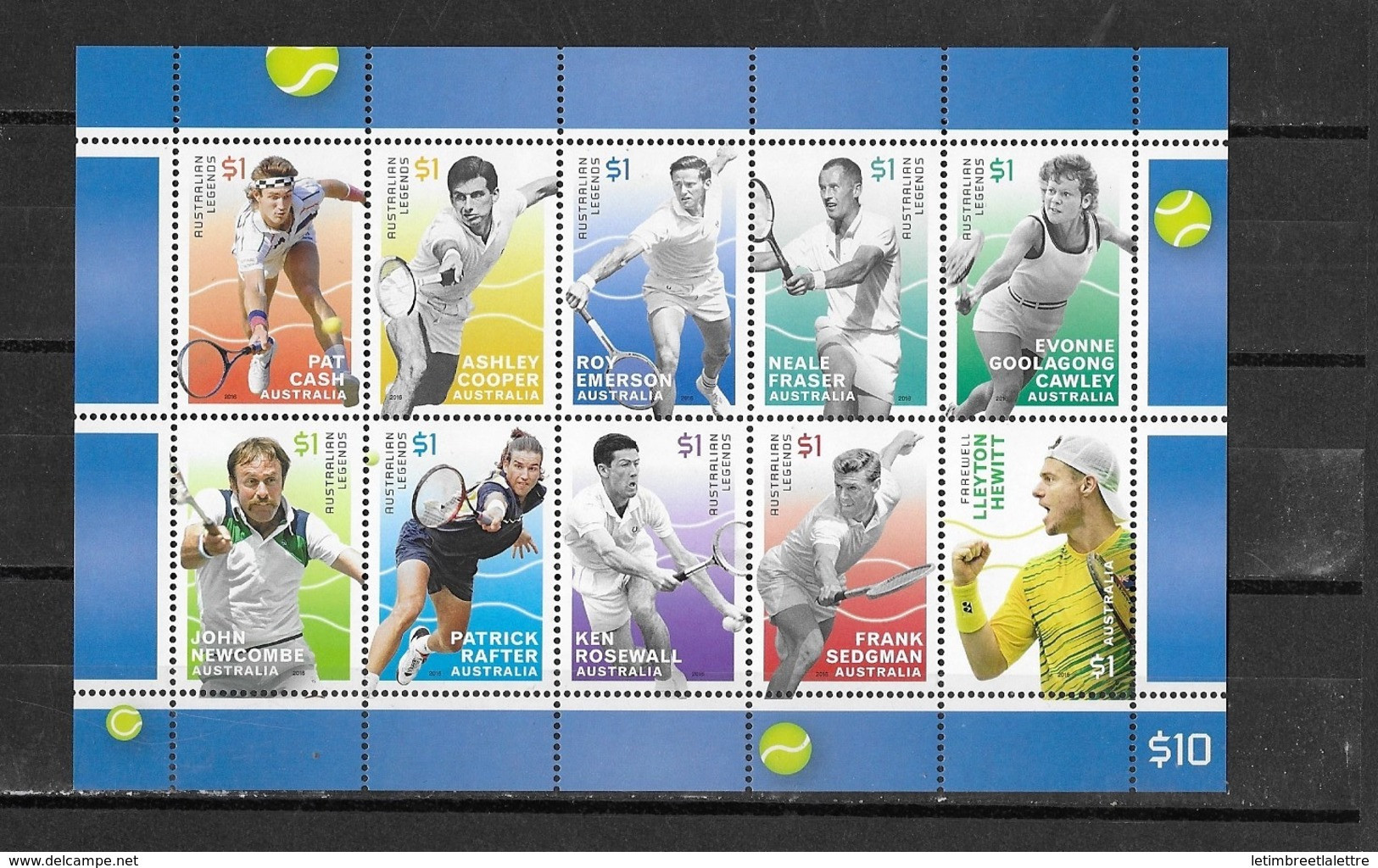 Australie - YT N° 4249 à 4258 ** - Neuf Sans Charnière - Personnalités Légende Du Tennis - Blocks & Sheetlets
