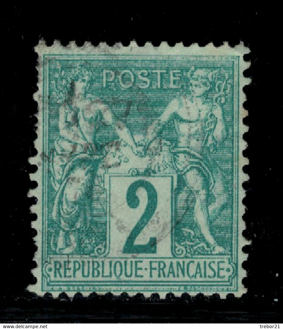 Yvert N° 62 SAGE 2 C. Vert - N SOUS B - 2° Choix - 1876-1878 Sage (Typ I)