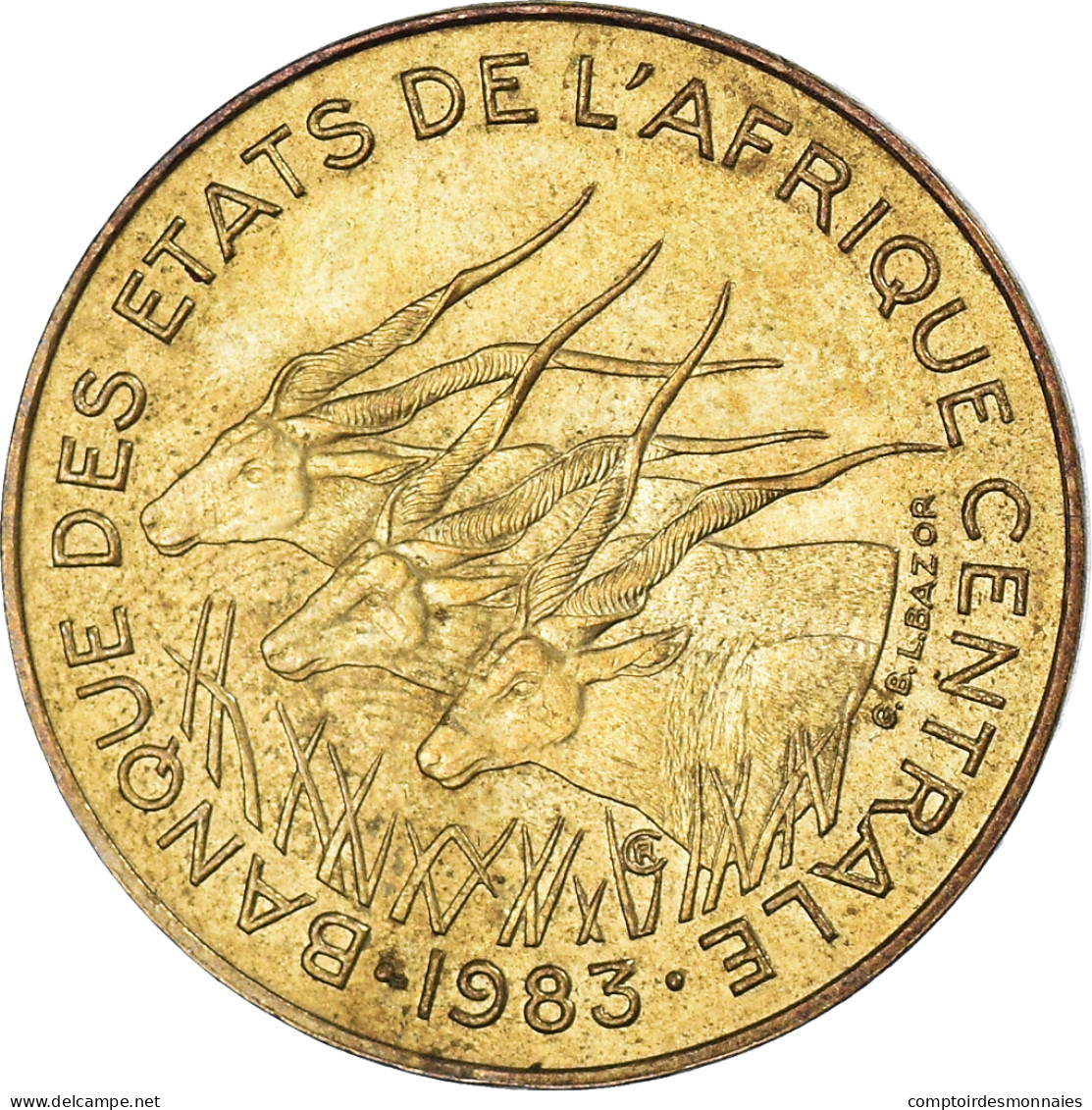 Monnaie, États De L'Afrique Centrale, 5 Francs, 1983 - República Centroafricana