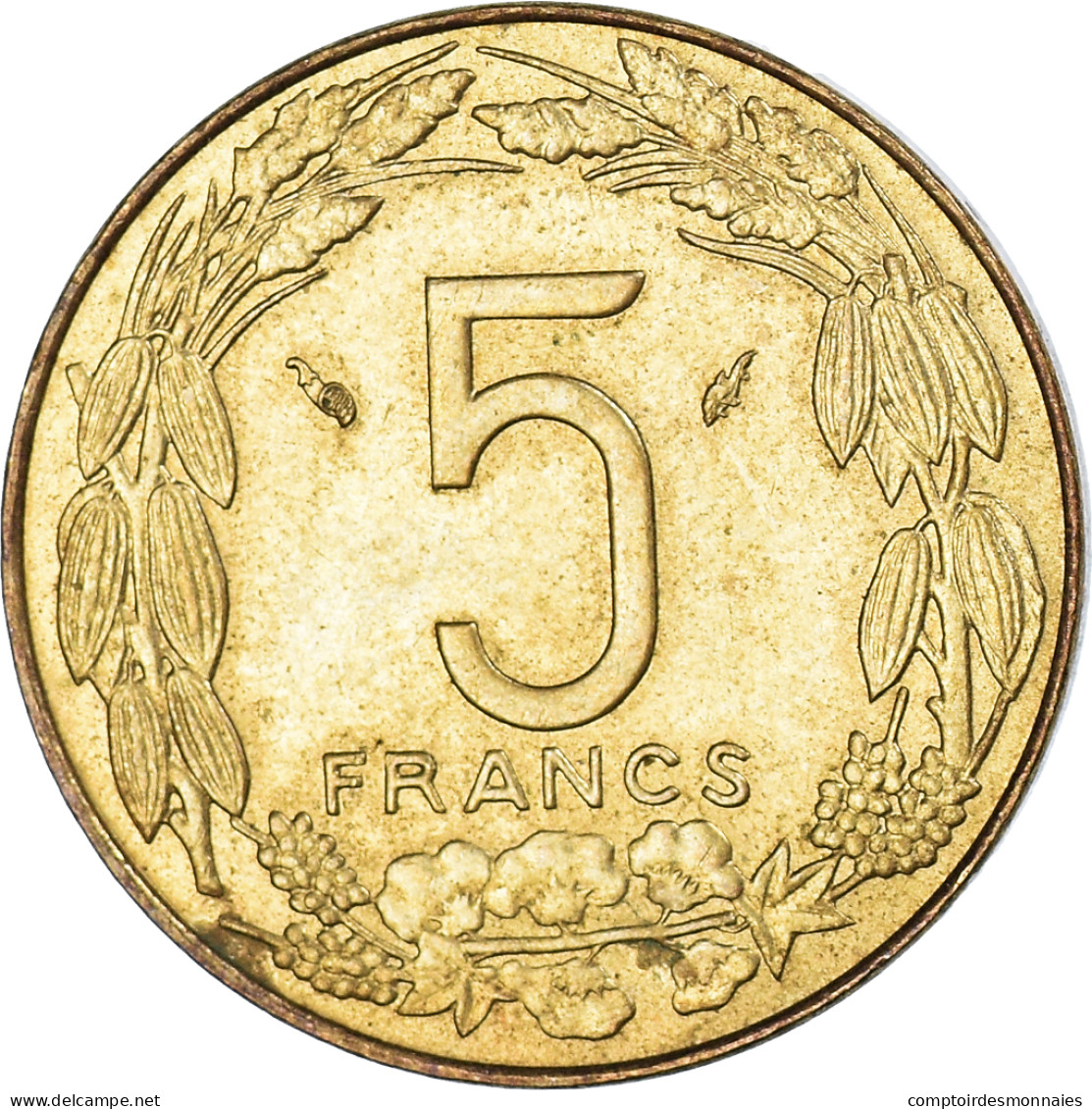 Monnaie, États De L'Afrique Centrale, 5 Francs, 1983 - República Centroafricana