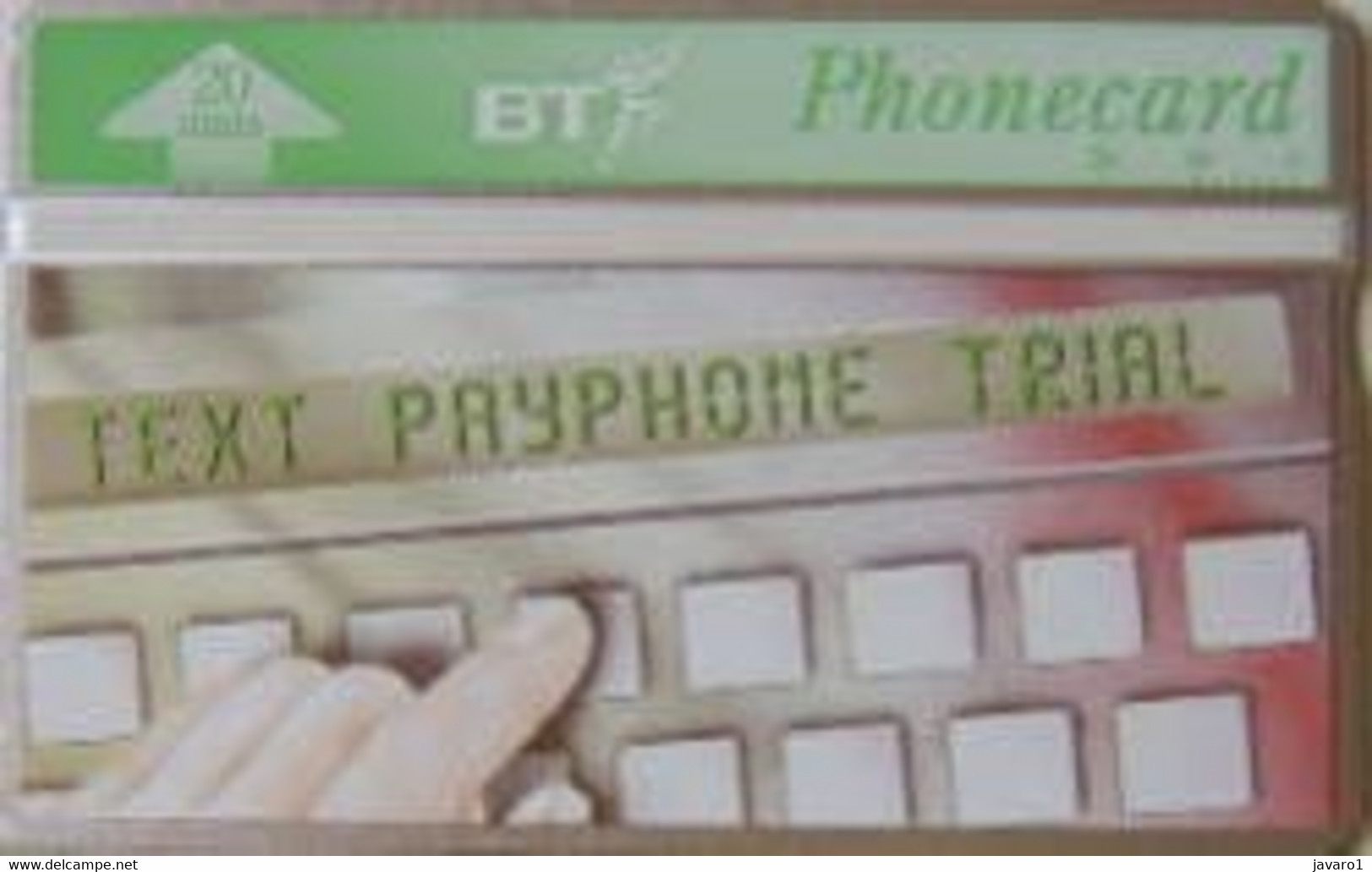 ENGLAND : BTI044 20u TEXT PAYPHONE TRIAL ( Batch: 302E23801) MINT - BT Emissions Générales