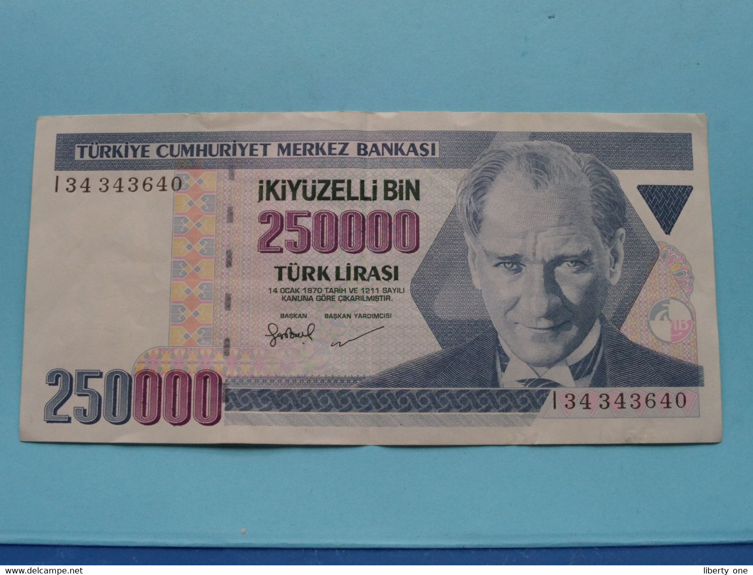 250000 Lirasi 1970 - IKIYÜZELLI BIN TURK LIRASI - 34343640 ( For Grade, Please See Photo ) Used / XF ! - Turkije