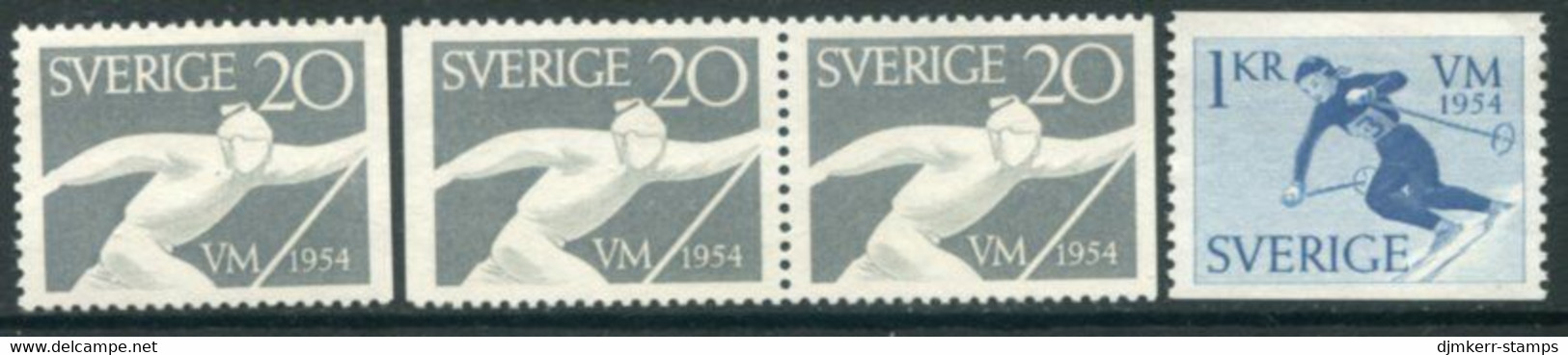 SWEDEN 1954 Nordic Skiing Championships MNH / **.  Michel 388-89 - Nuevos