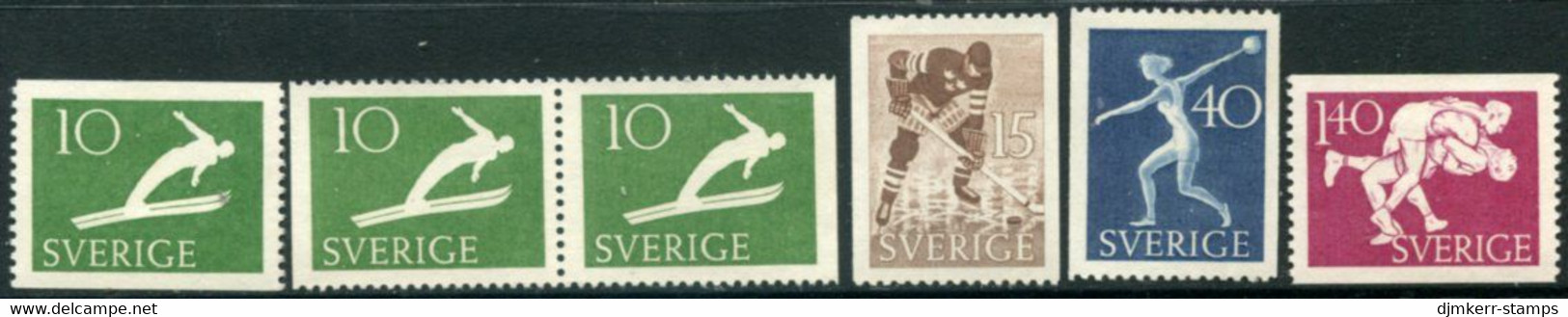 SWEDEN 1953 Sports Union MNH / **.  Michel 379-82 + 379Dl/Dr - Nuovi