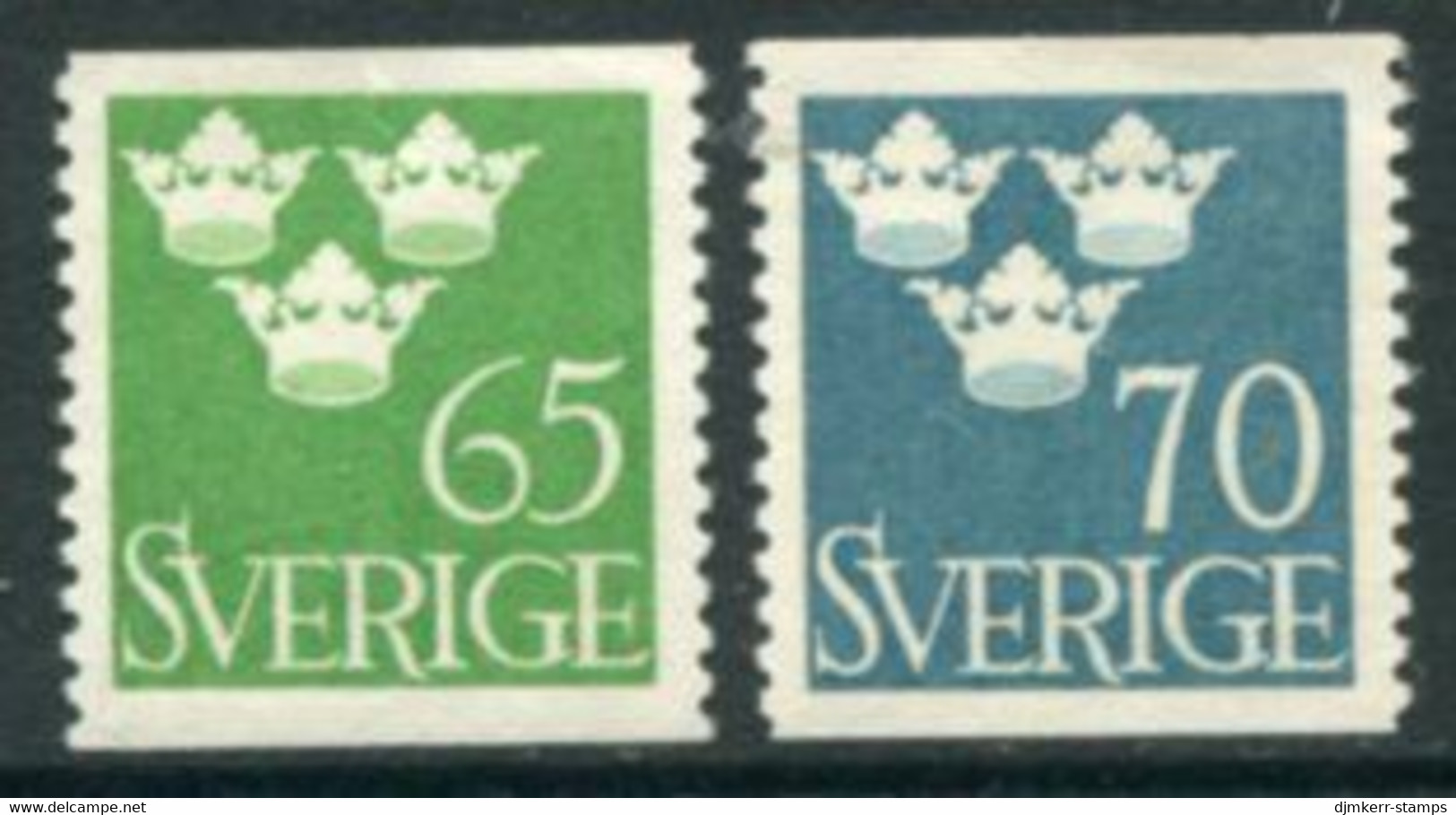 SWEDEN 1949 Definitive: Crowns MNH / **.  Michel 354-55 - Ongebruikt