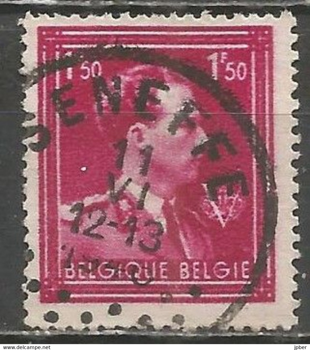 Belgique - Léopold III Col Ouvert N°724R Obl. SENEFFE - 1936-1957 Offener Kragen