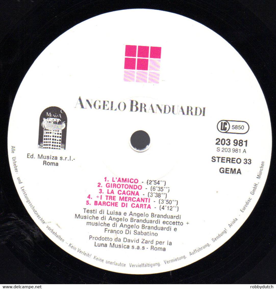 * LP * ANGELO BRANDUARDI - SAME  (L' Amico) (Germany 1981) - Other - Italian Music