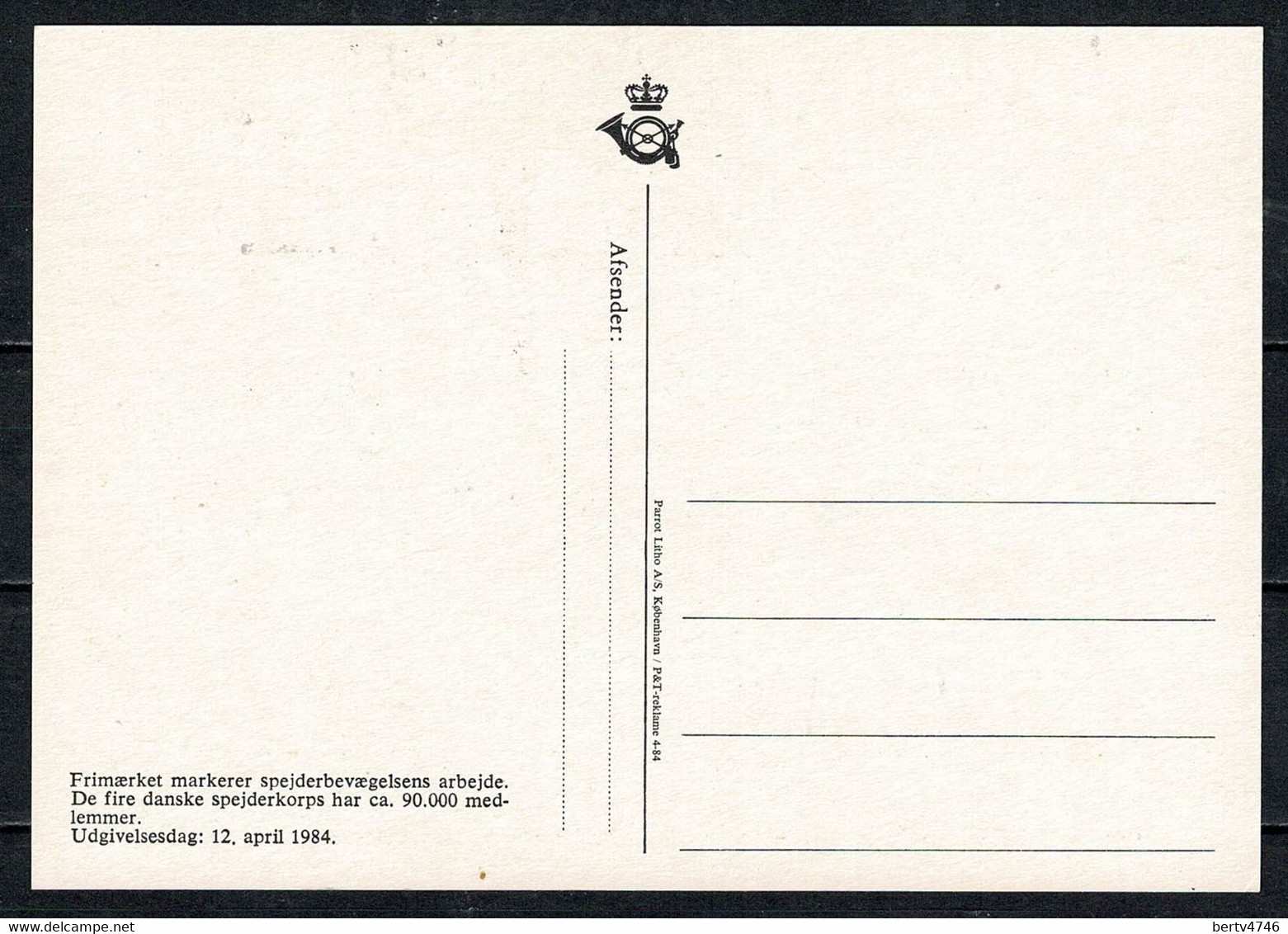 Danmark 1984 - Maximumcard Mi 805 (2 Scans) - Maximum Cards & Covers